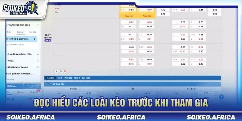 Đọc hiểu các loại kèo trước khi phân tích trận đấu